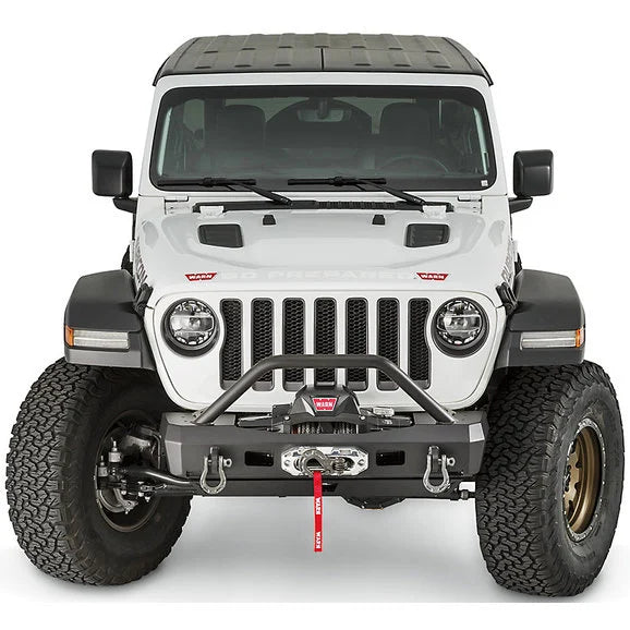 Load image into Gallery viewer, WARN 101330 Elite Series Stubby Front Bumper with Grille Guard for 18-20 Jeep Wrangler JL &amp; Gladiator JT
