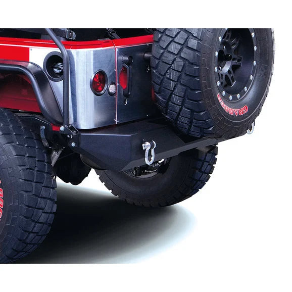 Warrior Products 593 Rear Rock Crawler Bumper with D-Ring Mounts for 07-18 Jeep Wrangler JK