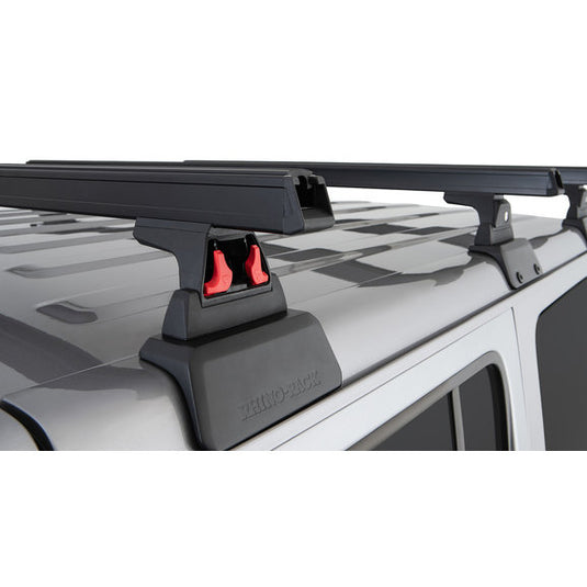 Rhino-Rack 3-Bar Backbone Roof Rack with Quick Mount Legs for 18-24 Jeep Wrangler JL Unlimited with Hardtop