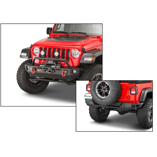 Quadratec QRC Front Winch Ready Bumper with Rear Bumper for 18-24 Jeep Wrangler JL and 20-24 Gladiator JT