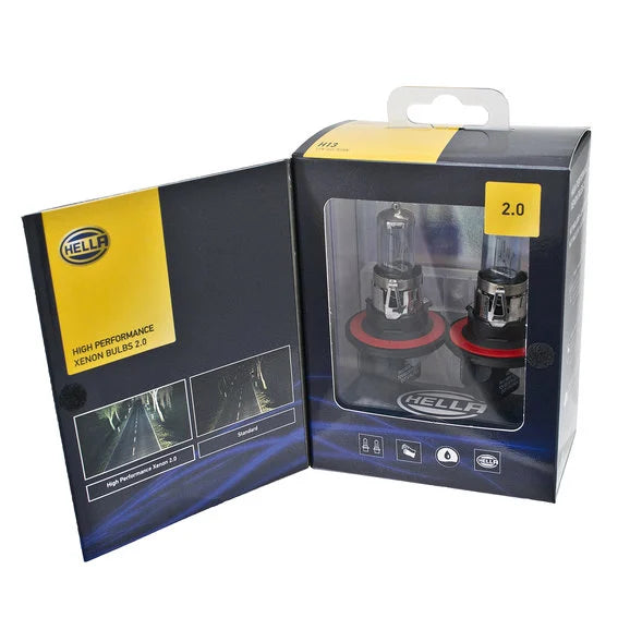 Load image into Gallery viewer, Hella 97052 High Performance 2.0 H13 Xenon White Headlight Bulb Pair 60/55W
