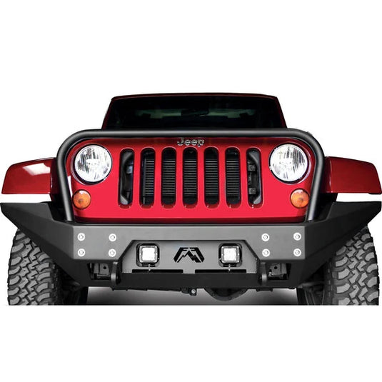 Fab Fours JK07B18581 FMJ Front Full Width Winch Bumper with Grille Guard for 07-18 Jeep Wrangler JK