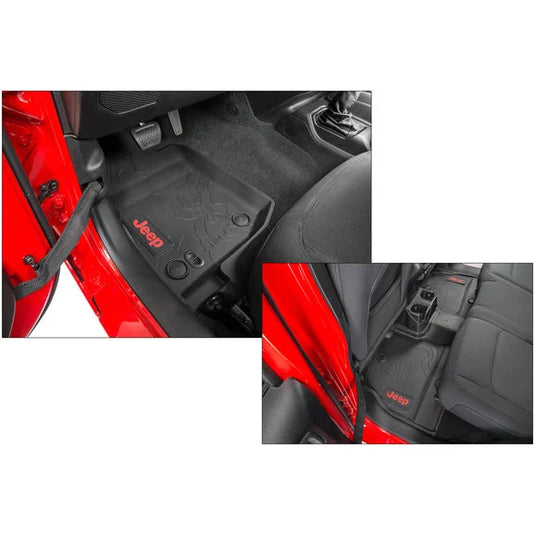 Mopar All-Weather Front & Rear Floor Liner Set for 18-24 Jeep Wrangler JL Unlimited