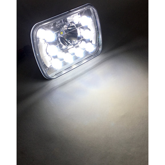 Load image into Gallery viewer, Quake LED QTE462 Tempest Half Halo 5x7&quot; LED Headlight Kit for 84-01 Jeep Wrangler YJ, Cherokee XJ &amp; Comanche MJ
