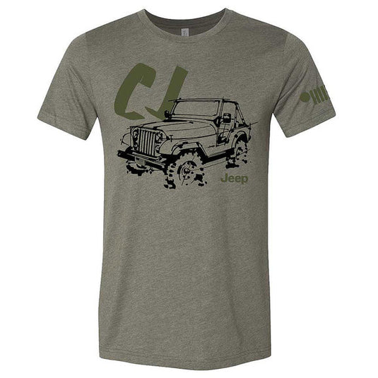 Jeep Merchandise Mens Jeep CJ LDD Series T-Shirt in Military Green