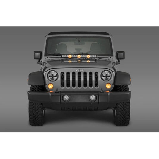 Quadratec J3 Light Bar Hood Mount Brackets for 07-18 Jeep Wrangler JK