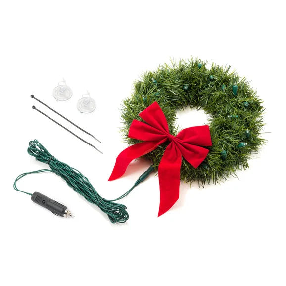 Load image into Gallery viewer, Quadratec 12-Volt LED Christmas Wreath
