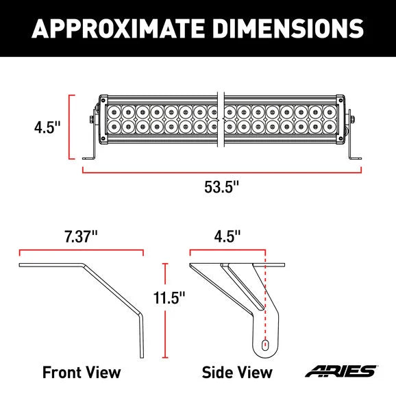 Load image into Gallery viewer, Aries 15011306 Windshield 50&quot; Light Bar &amp; Brackets for 18-24 Jeep Wrangler JL &amp; Gladiator JT
