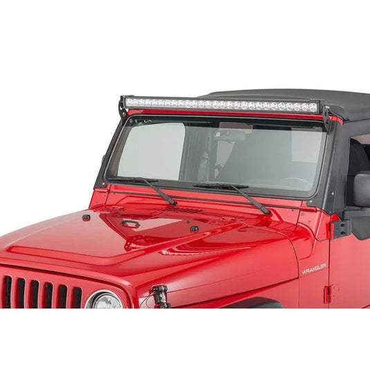 Quadratec J5 LED Light Bar Kit with Windshield Mounting Brackets for 97-06 Wrangler TJ