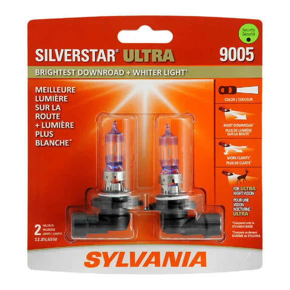 Load image into Gallery viewer, Sylvania 9005SU.BP2 #9005 SilverStar Ultra Halogen Headlight Bulb 2 Pack
