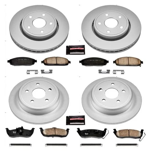 Power Stop CRK2220 Front & Rear Z17 Evolution Geomet Coated Brake Kit for 06-10 Jeep Commander XK & 05-10 Jeep Grand Cherokee WK