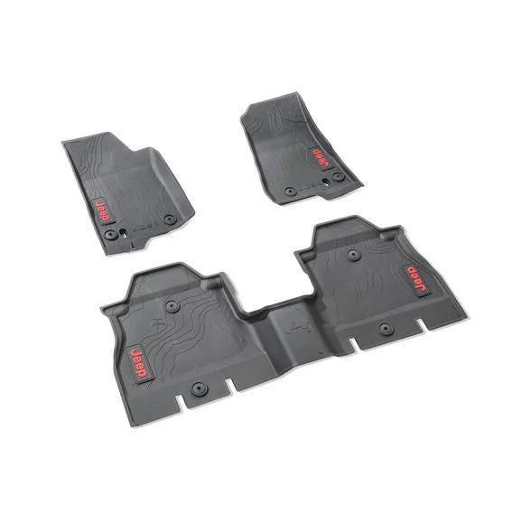 Mopar All-Weather Front & Rear Floor Liner Set for 18-24 Jeep Wrangler JL Unlimited