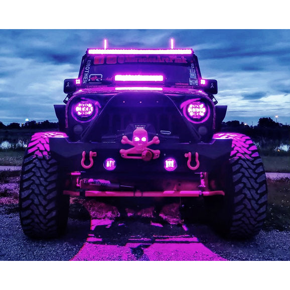 Load image into Gallery viewer, Quake LED Tempest Series RGB 7&quot; LED Headlight Kit for Jeep Wrangler JK, TJ &amp; CJ
