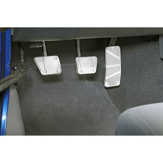 DV8 Offroad JP-180026-BL Billet Aluminum Pedal Pad Covers for 07-18 Jeep Wrangler JK with Manual Transmission