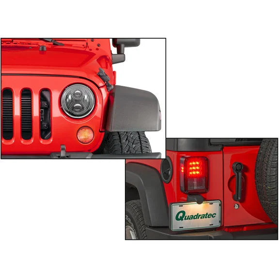 Load image into Gallery viewer, Quadratec Premium Heated LED Projector Beam Headlights &amp; LED Tail Lights for 07-18 Jeep Wrangler JK
