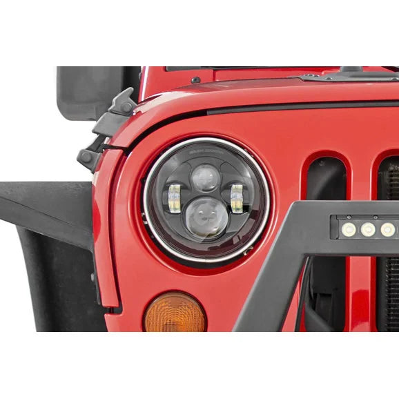 Load image into Gallery viewer, Rough Country RCH5000 7in LED Projector Headlights for 97-18 Jeep Wrangler TJ &amp; JK
