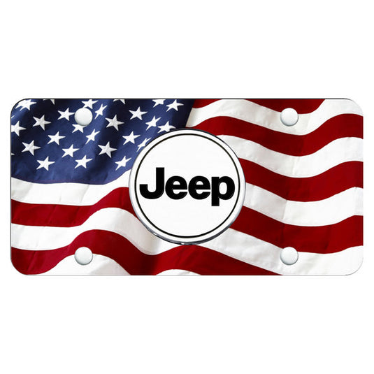 Automotive Gold Laser Etched Jeep Word License Plate