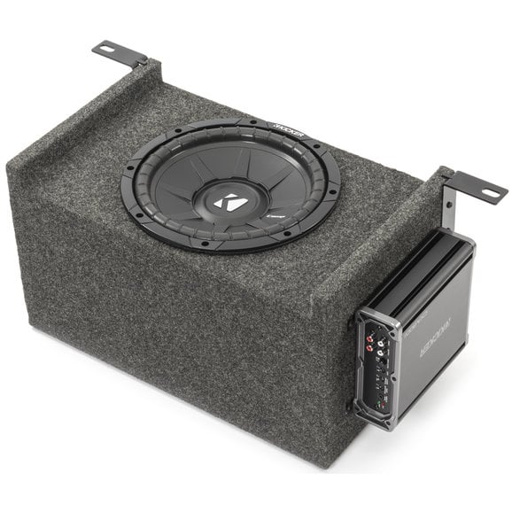 Load image into Gallery viewer, Quadratec JWSUBK10 Custom Rear Subwoofer Kit with 10&quot; Kicker CompS Subwoofer for 87-06 Jeep Wrangler YJ &amp; TJ
