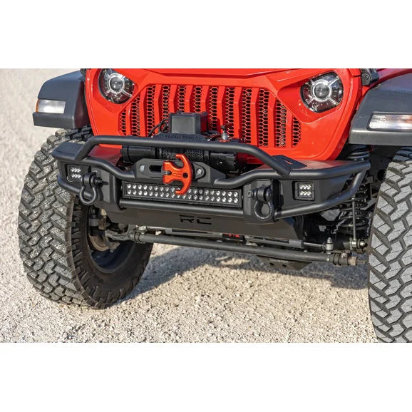 Load image into Gallery viewer, Rough Country 10647 Tubular Front Winch Bumper for 07-24 Jeep Wrangler JL, JK &amp; Gladiator JT
