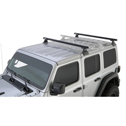 Rhino-Rack 2-Bar Backbone Roof Rack with Quick Mount Legs for 18-24 Jeep Wrangler JL Unlimited with Hardtop