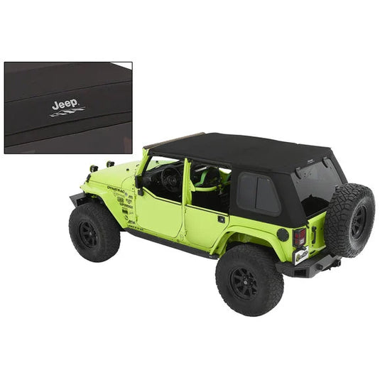 Bestop 5446317 JEEP Trektop Pro Soft Top in Black Twill for 07-18 Jeep Wrangler JK Unlimited 4-Door