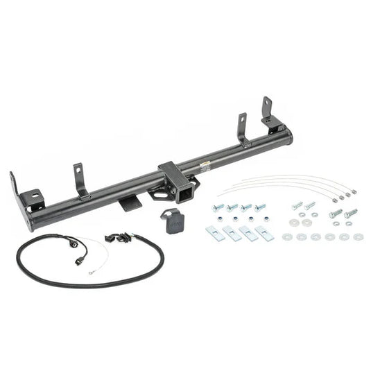 Quadratec Premium 2" Receiver Hitch with Wiring Kit & Jeep Logo Plug for 97-06 Jeep Wrangler TJ & Unlimited