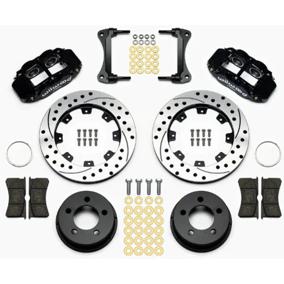 Wilwood Forged Narrow Superlite 4R Big Brake Kit with Drilled Rotors for 87-89 Jeep Wrangler YJ with Dana 30 Front Axle