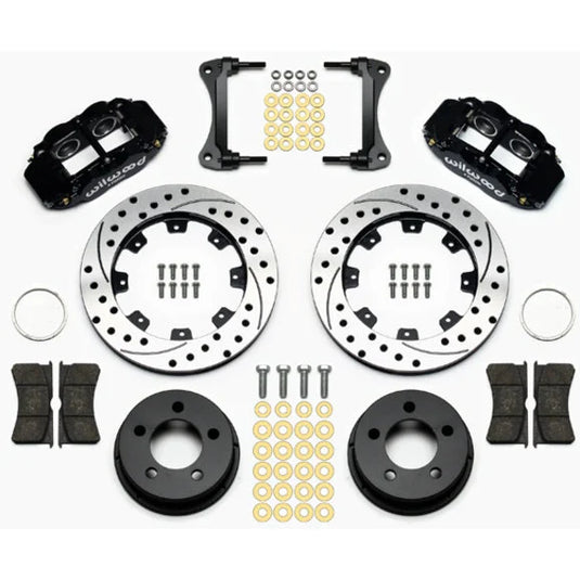 Wilwood Forged Narrow Superlite 4R Big Brake Kit with Drilled Rotors for 87-89 Jeep Wrangler YJ with Dana 30 Front Axle