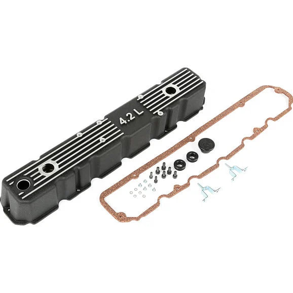 OMIX 17401.21 Black Aluminum Valve Cover for 81-86 Jeep CJ with 4.2L