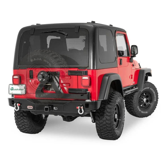 Load image into Gallery viewer, ARB Rear Modular Bumper &amp; Swing Away Wheel Carrier in Black for 97-06 Jeep Wrangler TJ
