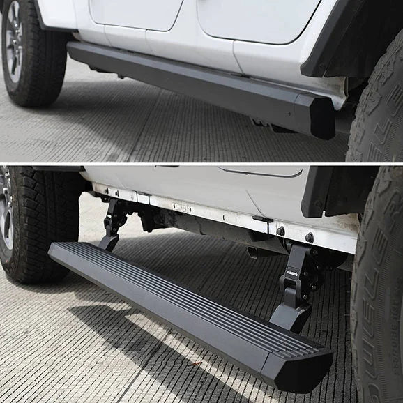 Load image into Gallery viewer, Go Rhino E-BOARD E1 Electric Running Board Kit for 18-23 Jeep Wrangler JL Unlimited 4-Door
