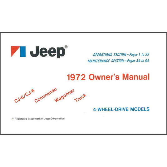 Bishko Automotive Literature Factory Authorized Owners Manuals for 72-86 CJ Jeep Models