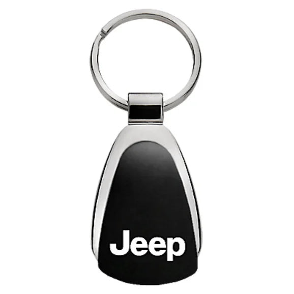 Load image into Gallery viewer, Automotive Gold Teardrop Jeep Logo Keychain
