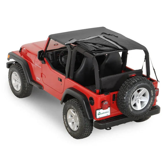 Load image into Gallery viewer, Rampage Products 109635 Sailcloth Trail Top Soft Top with Tinted Windows in Black Diamond for 04-06 Jeep Wrangler TJ Unlimited
