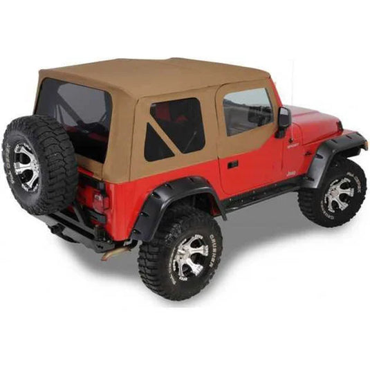 QuadraTop Replacement Soft Top with Upper Doors & Tinted Rear Windows for 97-06 Jeep Wrangler TJ