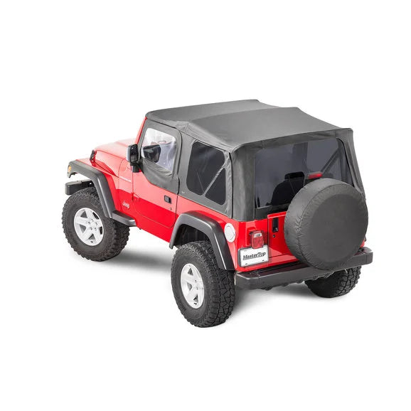 MasterTop Premium Replacement Soft Top with Tinted Windows & Upper Door Skins for 97-06 Jeep Wrangler TJ