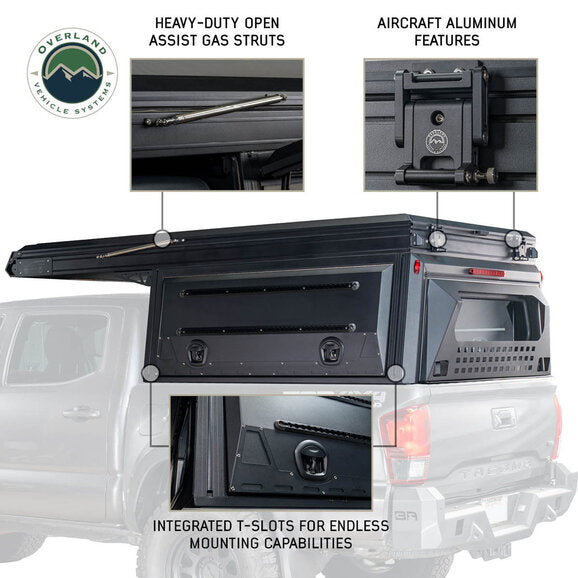 Load image into Gallery viewer, Overland Vehicle Systems 70100103 MagPak Camper Shell/Roof Top Tent Combo for 20-24 Jeep Gladiator JT
