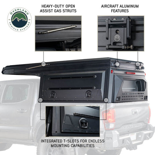 Overland Vehicle Systems 70100103 MagPak Camper Shell/Roof Top Tent Combo for 20-24 Jeep Gladiator JT