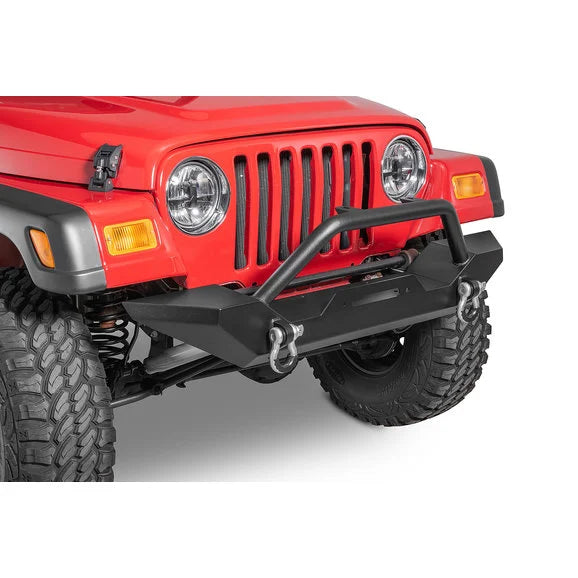 TACTIK Winch Ready Front Bumper with Hoop & D-Rings for 97-06 Jeep Wrangler TJ & Unlimited