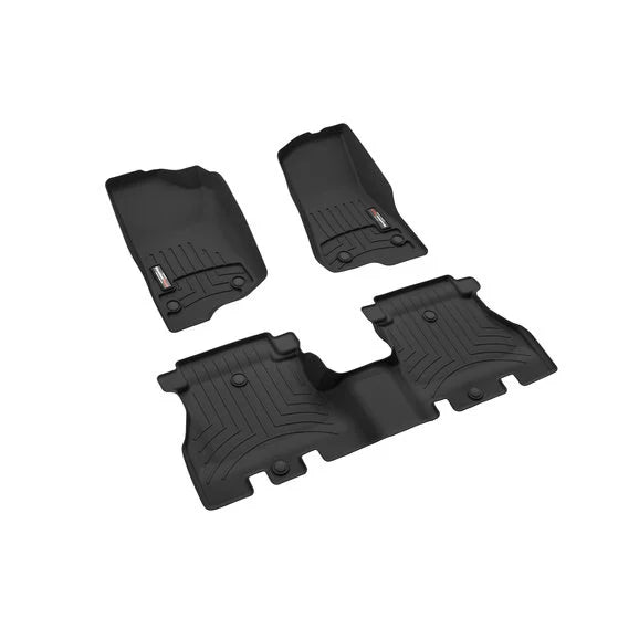 Load image into Gallery viewer, WeatherTech 441313-1-2 DigitalFit Front &amp; Rear FloorLiners in Black for 18-24 Jeep Wrangler JL Unlimited
