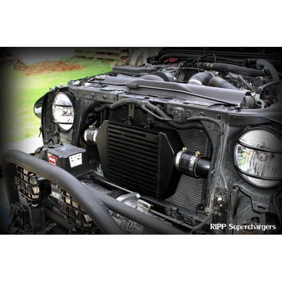 Load image into Gallery viewer, RIPP Superchargers 0711JKSDS2-BLK Supercharger Black Ops Kit with Intercooler for 07-11 Jeep Wrangler JK with 3.8L Engine
