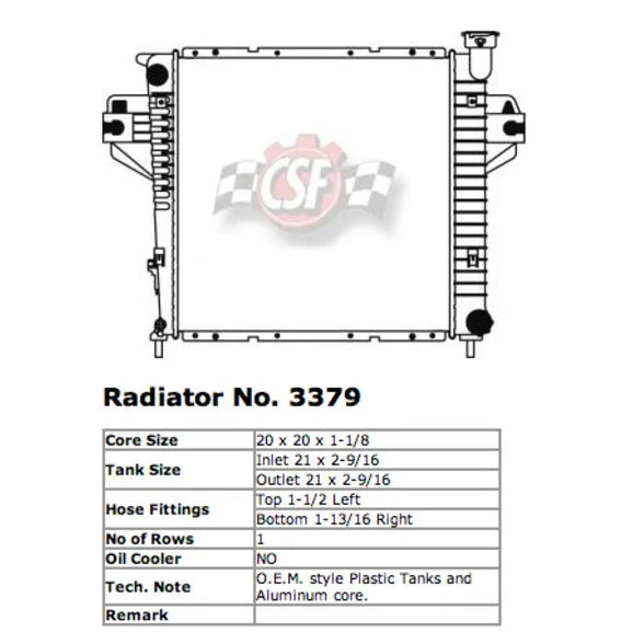 Load image into Gallery viewer, CSF 3379 OE Replacement Radiator with Plastic Tank &amp; Aluminum Core for 2007 Jeep Liberty KJ with 3.7L
