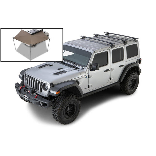 Rhino-Rack Vortex 3-Bar Backbone Roof Rack for 18-24 Jeep Wrangler JL Unlimited with Hardtop