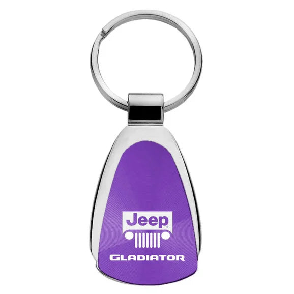 Load image into Gallery viewer, Automotive Gold Teardrop Jeep Logo Gladiator Keychain
