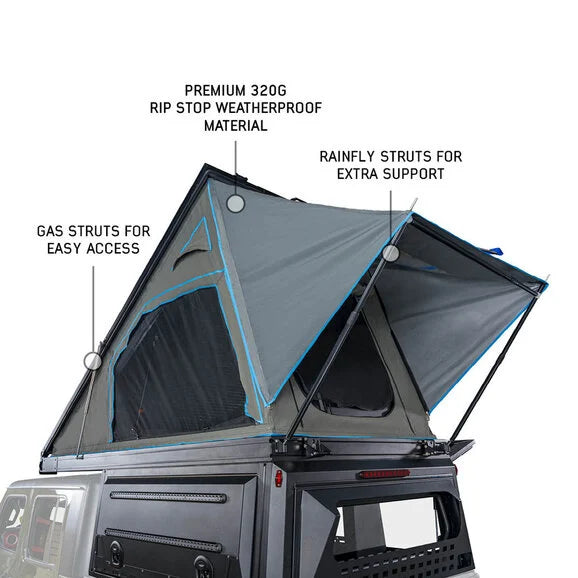 Load image into Gallery viewer, Overland Vehicle Systems 70100103 MagPak Camper Shell/Roof Top Tent Combo for 20-24 Jeep Gladiator JT
