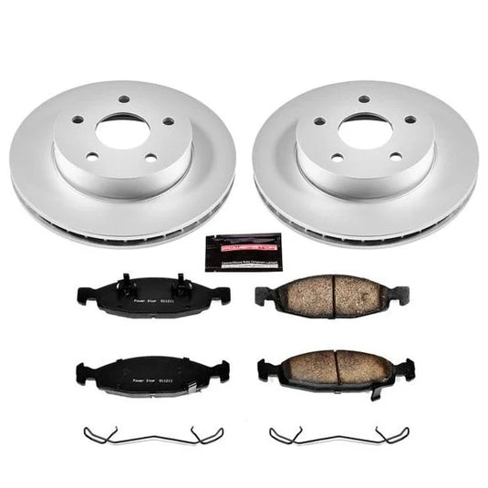 Power Stop CRK2147 Front Z17 Evolution Geomet Coated Brake Kit for 99-02 Jeep Grand Cherokee WJ with Teves Calipers