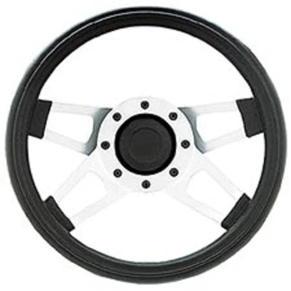 Grant Products 415 Challenger Series Steering Wheel in Black Cushion Grip with Satin Silver Spokes