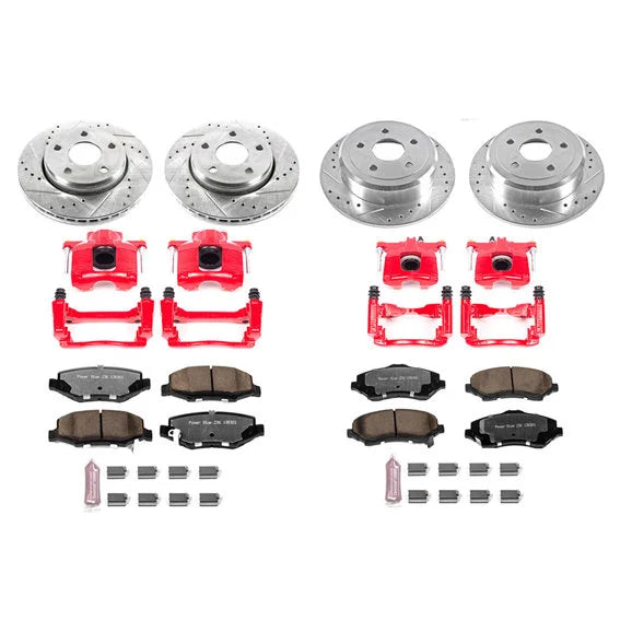 Power Stop KC2798-36 Front & Rear Z36 Extreme Performance Truck & Tow Brake Kit With Calipers for 07-18 Jeep Wrangler JK