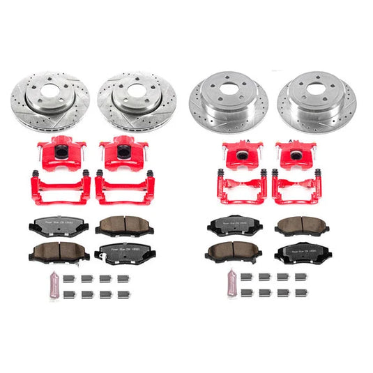 Power Stop KC2798-36 Front & Rear Z36 Extreme Performance Truck & Tow Brake Kit With Calipers for 07-18 Jeep Wrangler JK