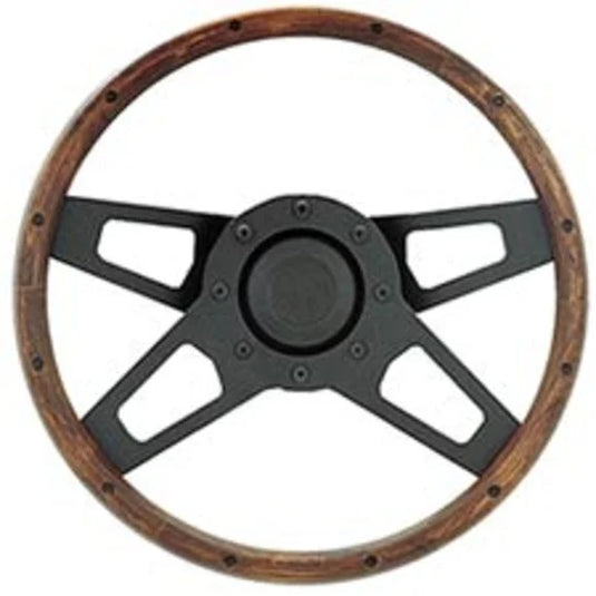 Grant Products 404 Challenger Series Steering Wheel in Genuine Walnut with Satin Black Spokes